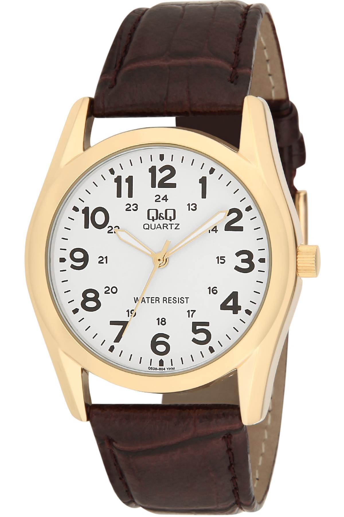 Q&Q 3A972 36 mm Kahverengi Deri Kordon Analog Kadın Kol Saati