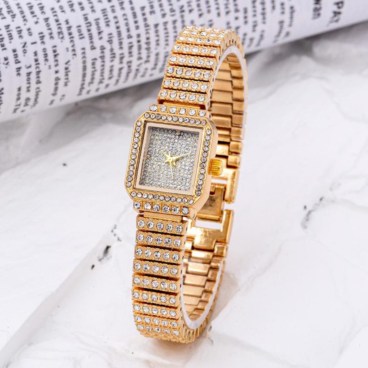 Saattino ST-304230 15 mm Altın Çelik Kordon Analog Kadın Kol Saati