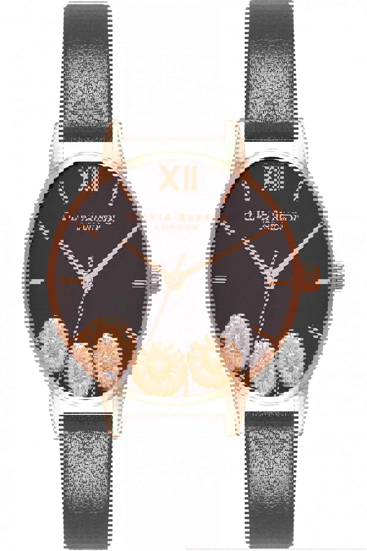 Olivia Burton OB16CH05 30 mm Siyah Deri Kordon Analog Kadın Kol Saati