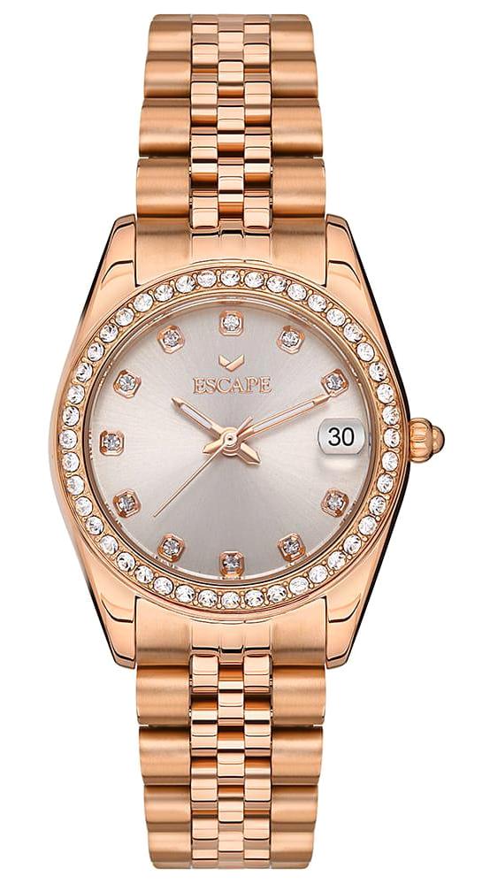 Escape ESCP400005 Takvimli 31 mm Rose Gold Çelik Kordon Analog Kadın Kol Saati