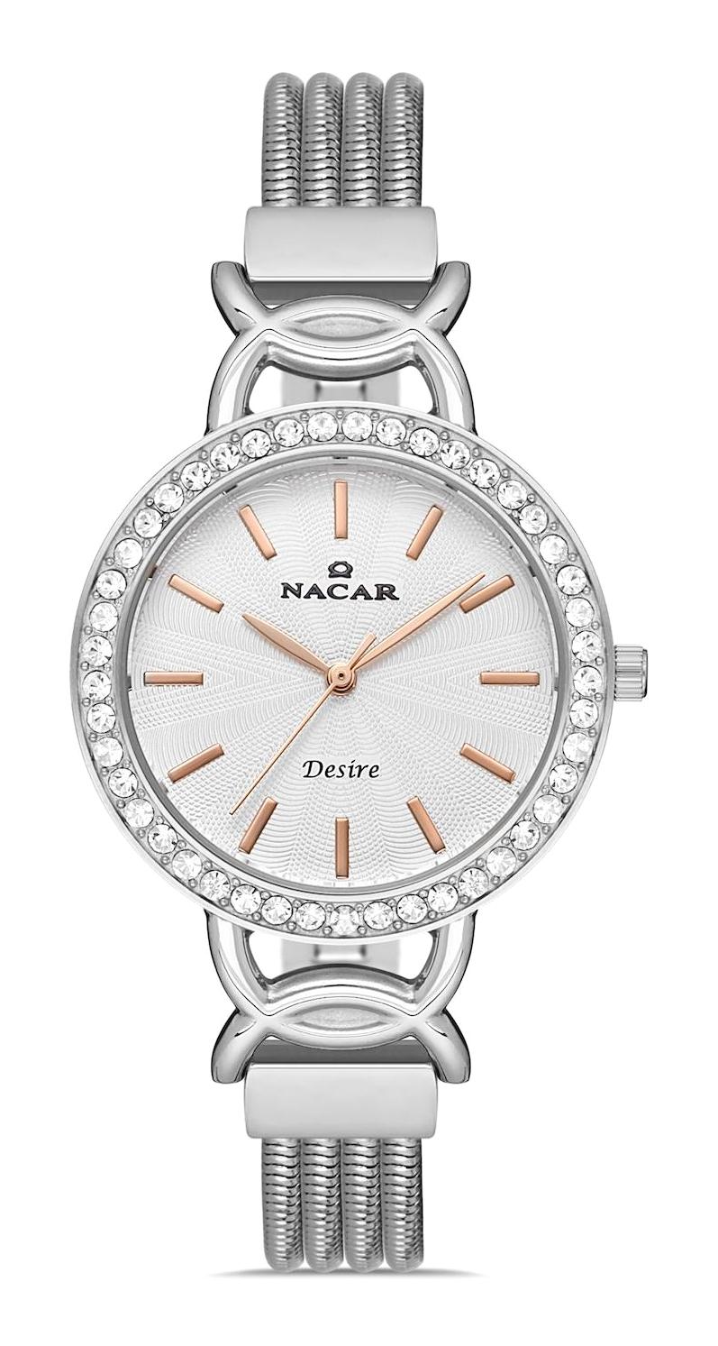 Nacar 103931021-ASMS 32 mm Gri Metal Kordon Analog Kadın Kol Saati
