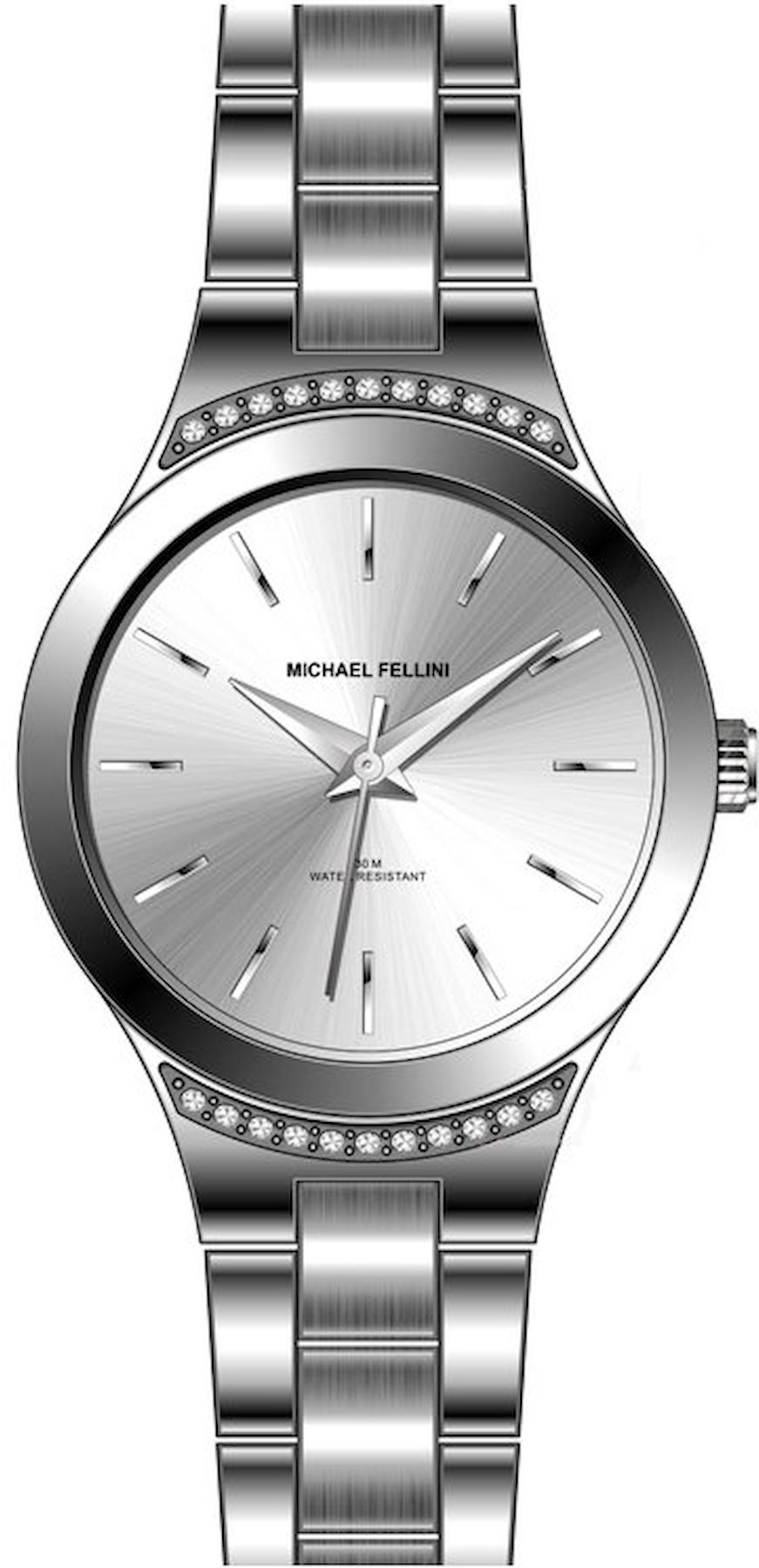 Michael Fellini 2339-1 30 mm Gri Metal Kordon Analog Kadın Kol Saati