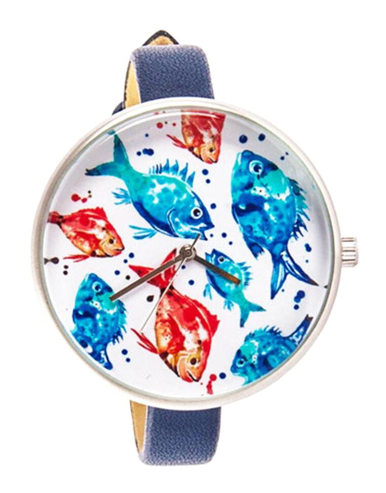 Anemoss Akvaryum 40 mm Lacivert Deri Kordon Analog Kadın Kol Saati