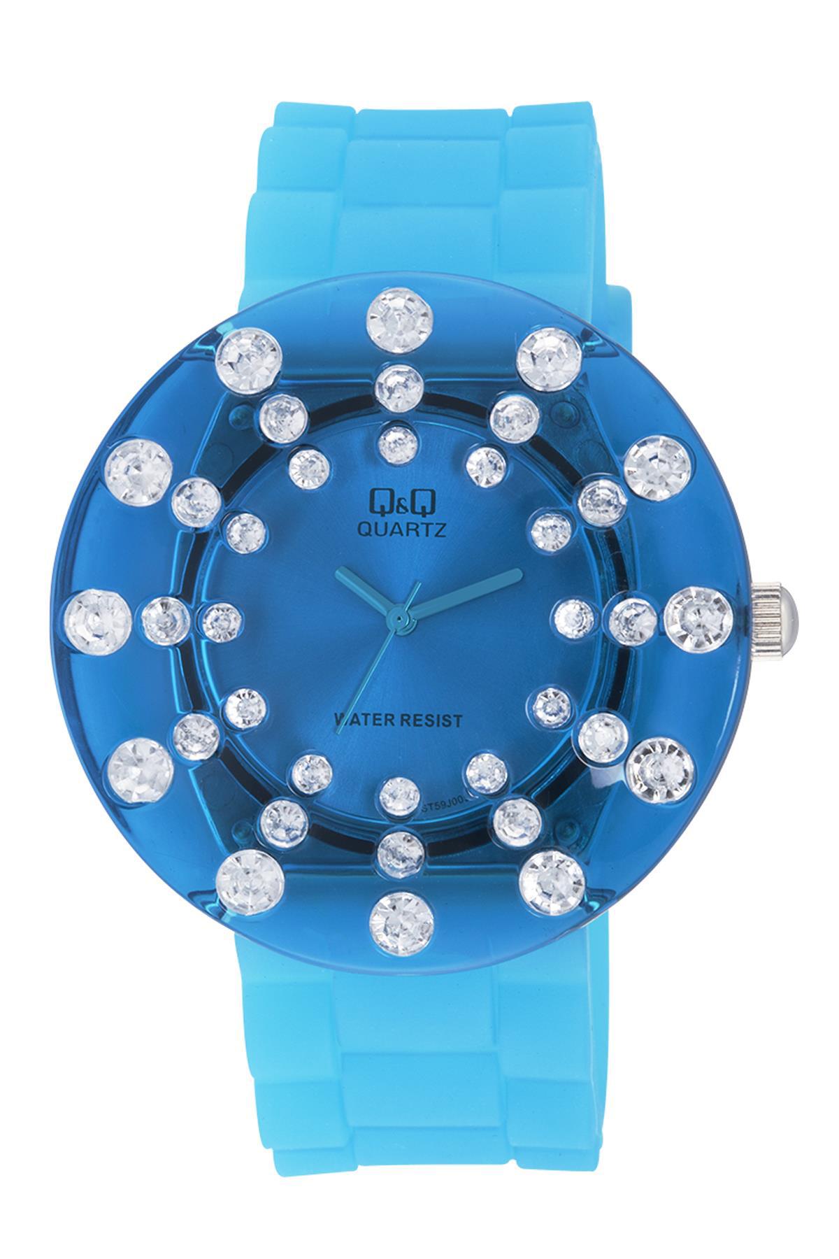 Q&Q 3A144 36 mm Mavi Silikon Kordon Analog Kadın Kol Saati