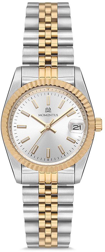 Momentus CW132T-02SG Takvimli 31 mm Altın-Gri Çelik Kordon Analog Kadın Kol Saati