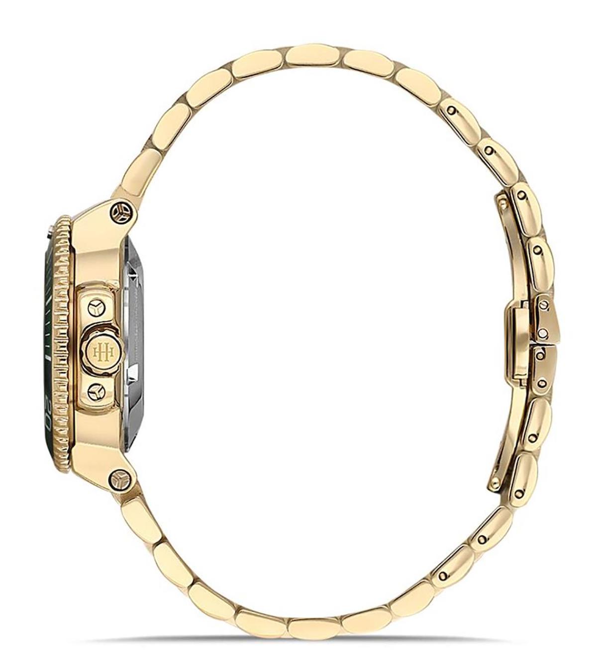Hislon QD137T-15SG 33 mm Altın Çelik Kordon Analog Kadın Kol Saati