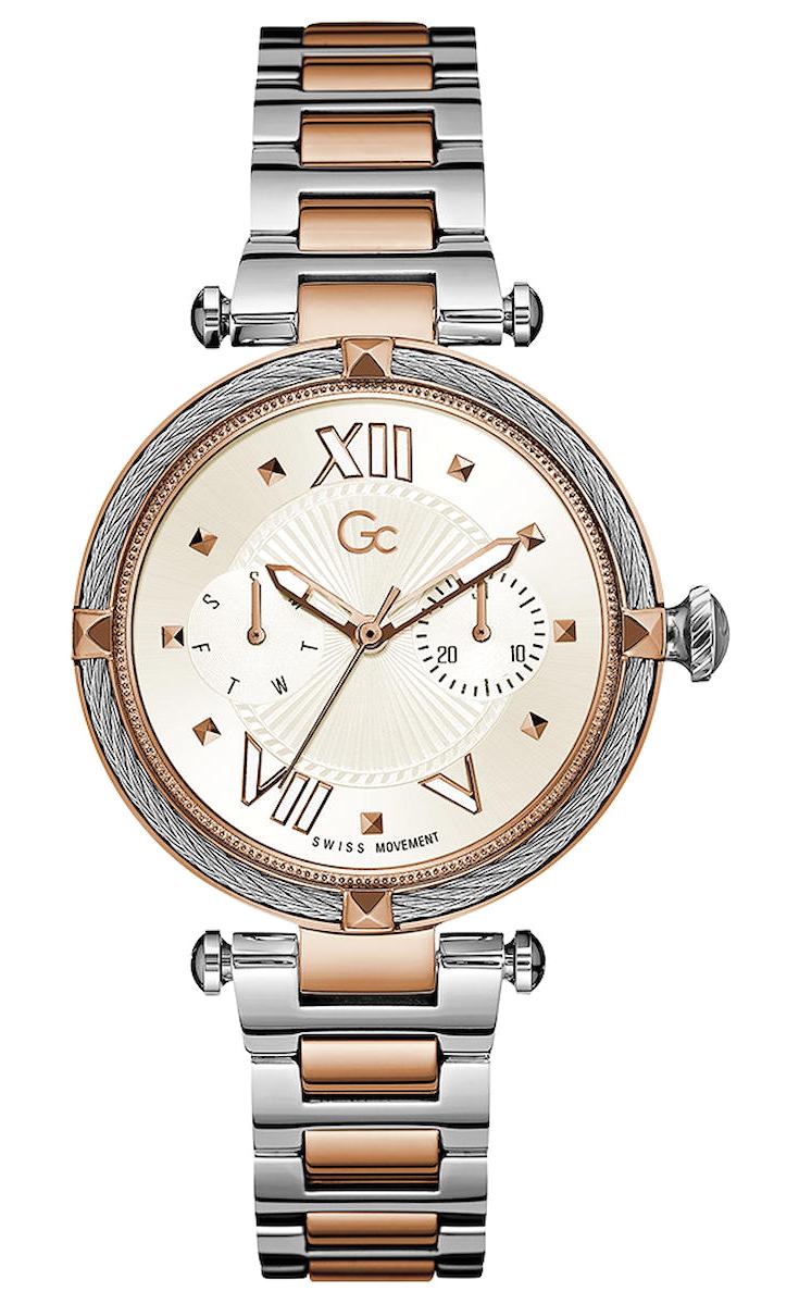 Guess GCZ23001L1MF Takvimli 38 mm Gri-Rose Gold Çelik Kordon Analog Kadın Kol Saati