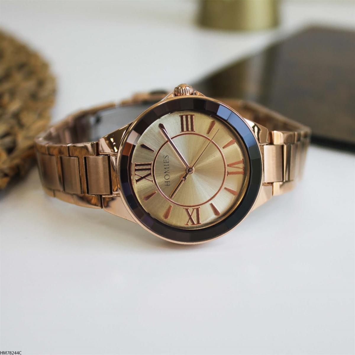 Homies HM78244C 35 mm Rose Gold Metal Kordon Analog Kadın Kol Saati