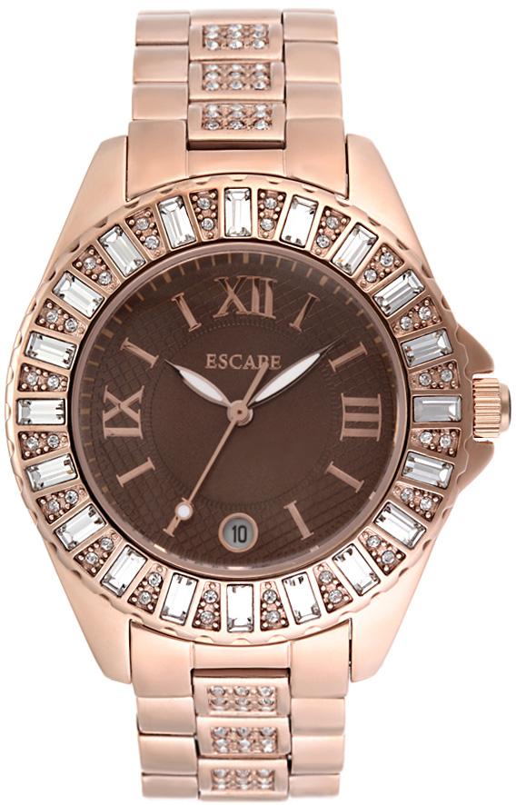 Escape EC1011-106 Takvimli 34 mm Rose Gold Çelik Kordon Analog Kadın Kol Saati