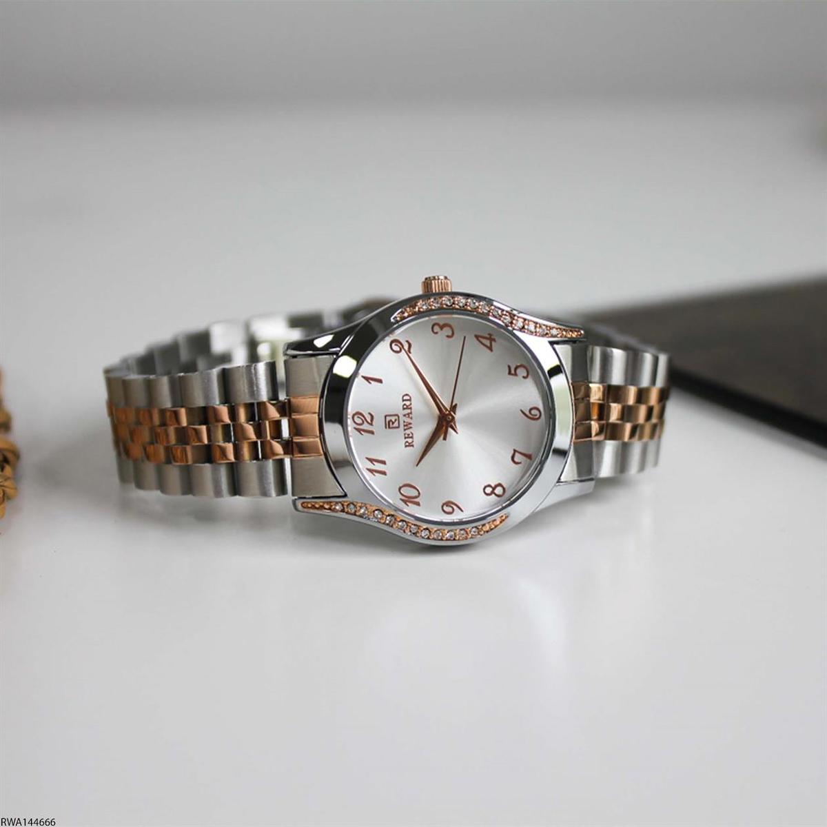 Reward RWA144666 30 mm Altın-Gri Çelik Kordon Analog Kadın Kol Saati