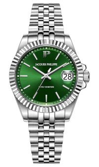 Jacques Philippe JPQLS5813X6 Takvimli 32 mm Gri Çelik Kordon Analog Kadın Kol Saati