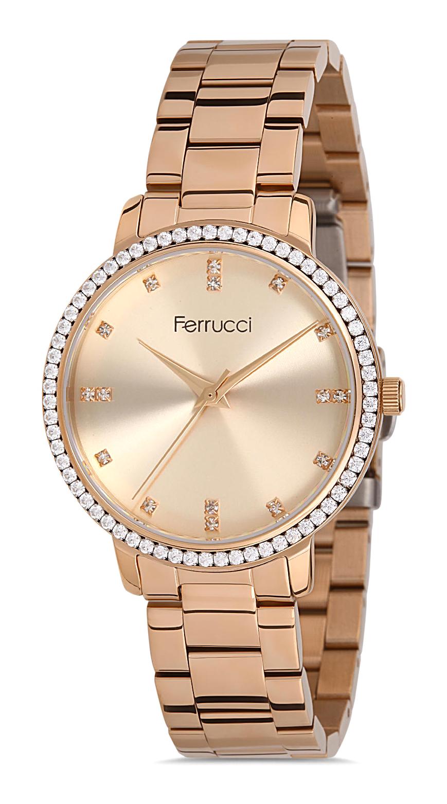 Ferrucci FC.14206M.05 34 mm Rose Gold Metal Kordon Analog Kadın Kol Saati