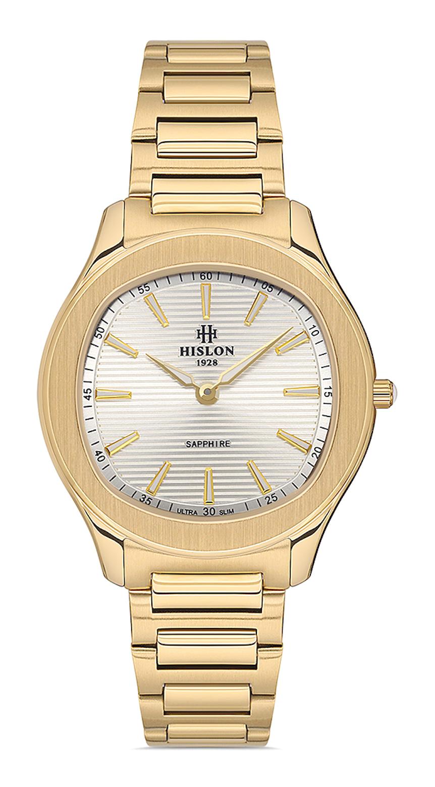Hislon QL148G-02SG 33 mm Altın Çelik Kordon Analog Kadın Kol Saati