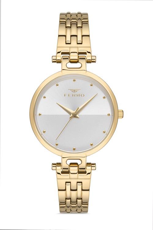 Ferro F21203A-B 34 mm Altın Metal Kordon Analog Kadın Kol Saati