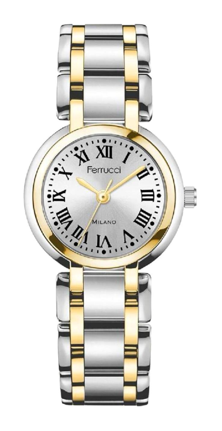 Ferrucci FRC.FT.1.296 31-35 mm Altın-Gri Çelik Kordon Analog Kadın Kol Saati