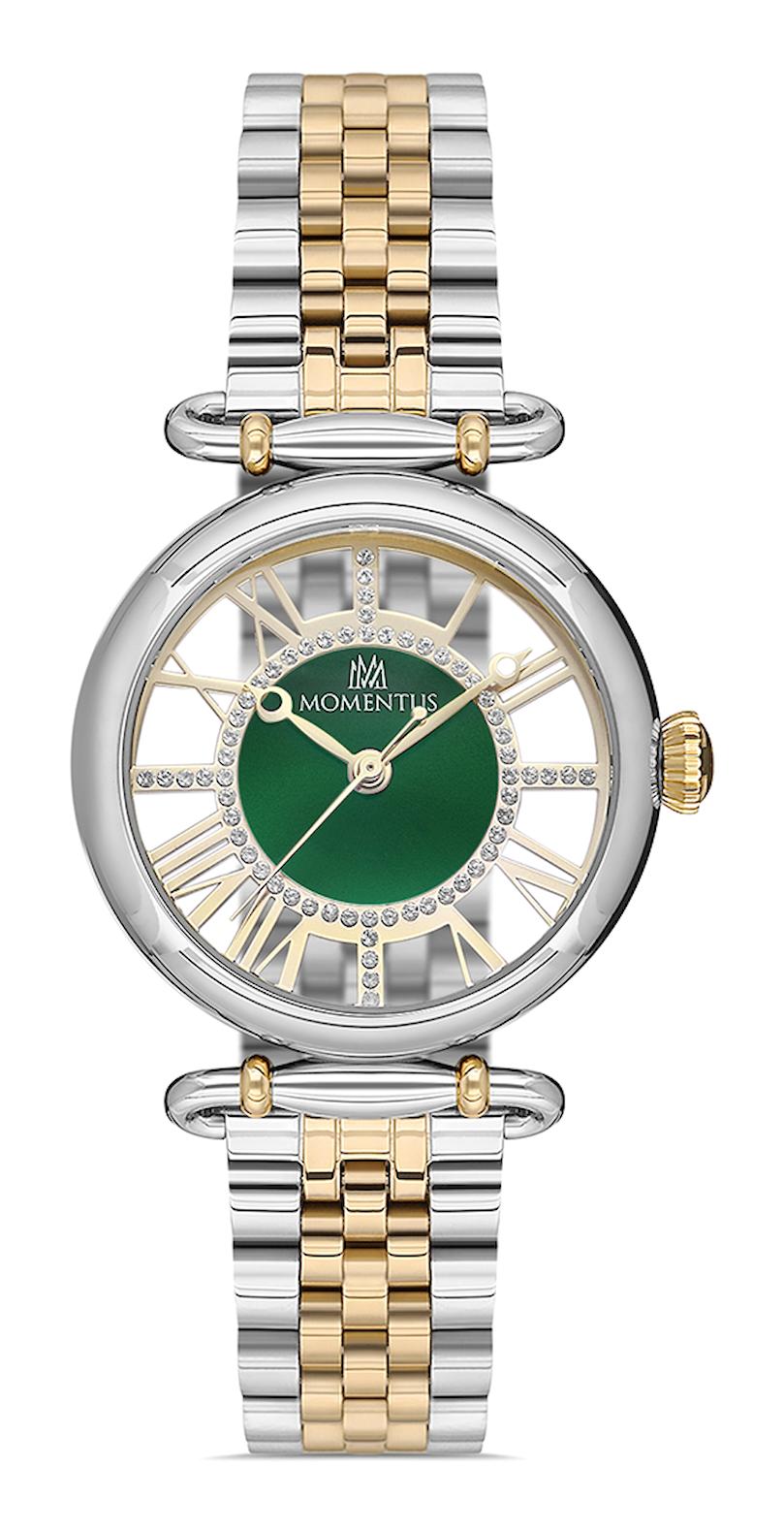 Momentus SS280S-15TG 34 mm Altın-Gri Çelik Kordon Analog Kadın Kol Saati