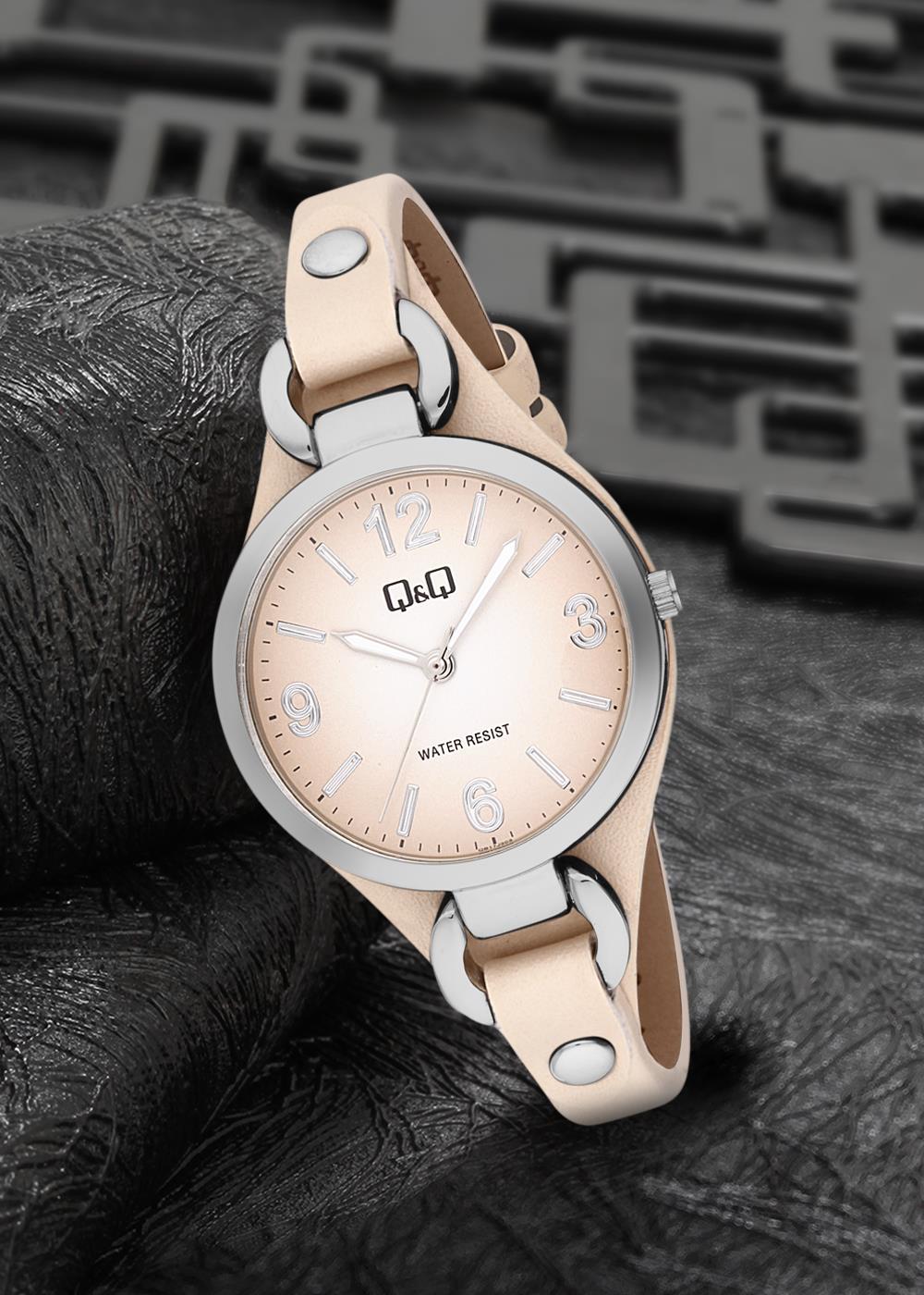 Q&Q 3G2497 36 mm Vizon Deri Kordon Analog Kadın Kol Saati