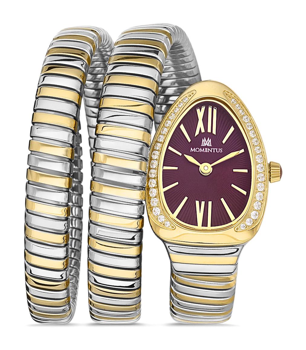 Momentus SS256T-14SG 26 mm Altın-Gri Çelik-Sarmal Kordon Analog Kadın Kol Saati