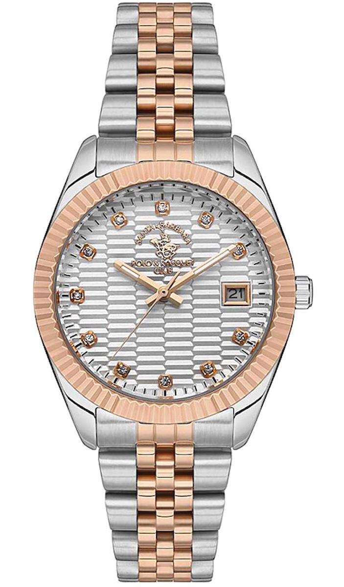 Santa Barbara Polo & Racquet Club SB.1.10517.5 Takvimli 34 mm Gri-Rose Gold Çelik Kordon Analog Kadın Kol Saati