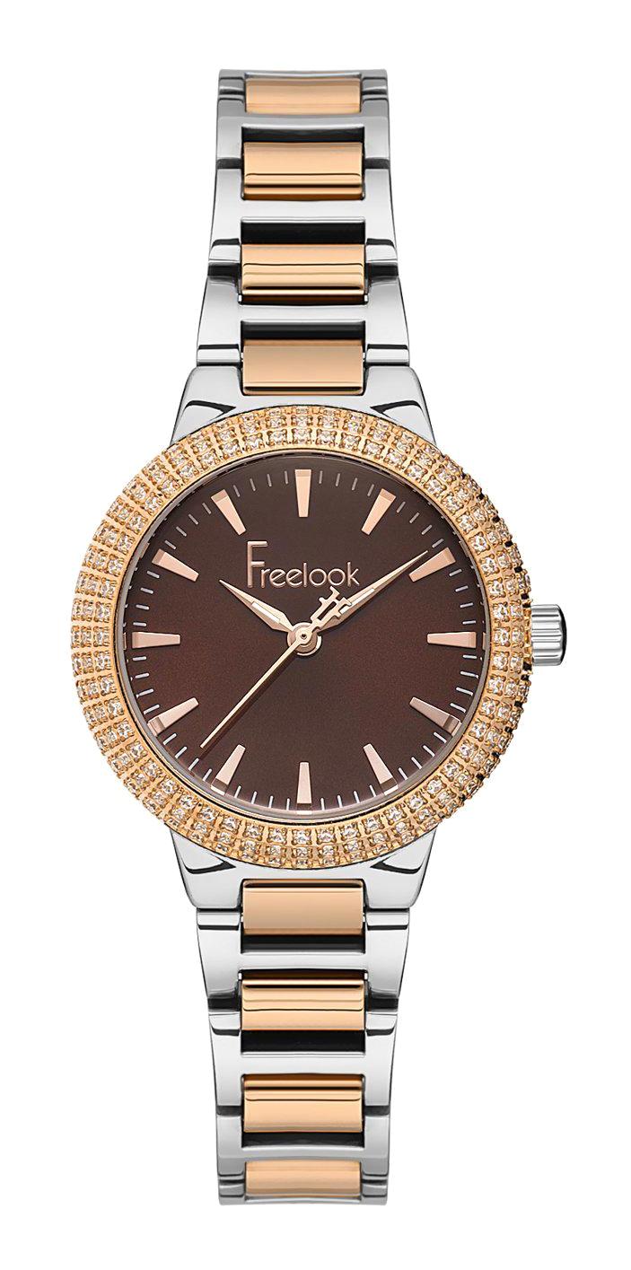 Freelook FL.1.10093.1 35 mm Gri-Rose Gold Çelik Kordon Analog Kadın Kol Saati