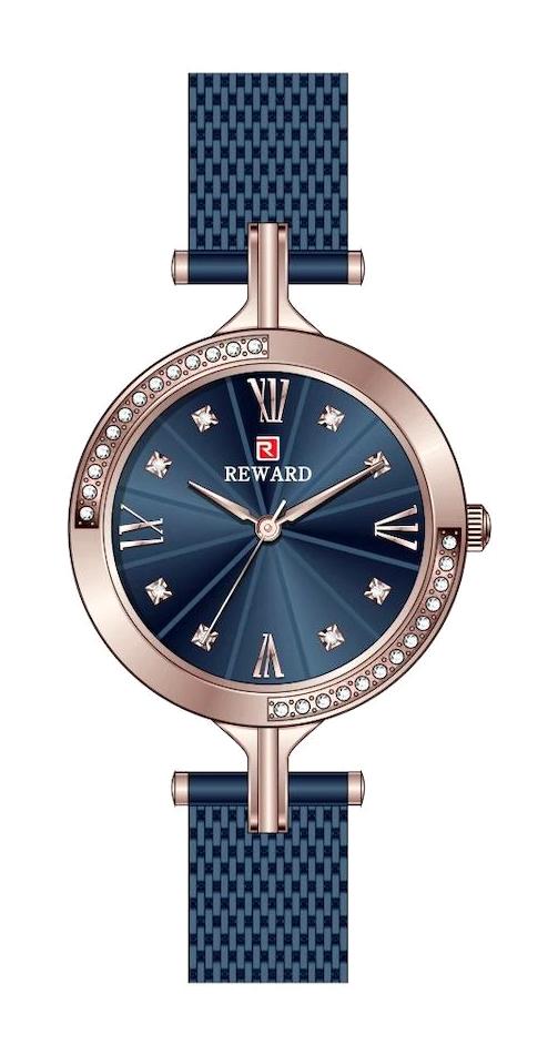 Reward A141517 35 mm Lacivert Çelik-Hasır Kordon Analog Kadın Kol Saati
