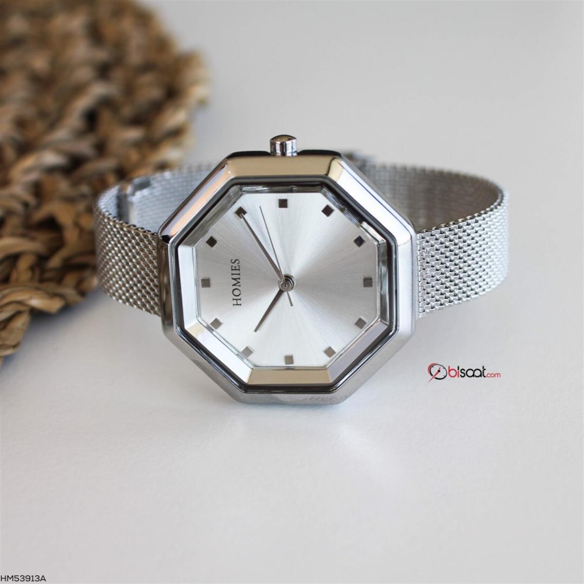 Homies HM53913A 35 mm Gri Metal Kordon Analog Kadın Kol Saati