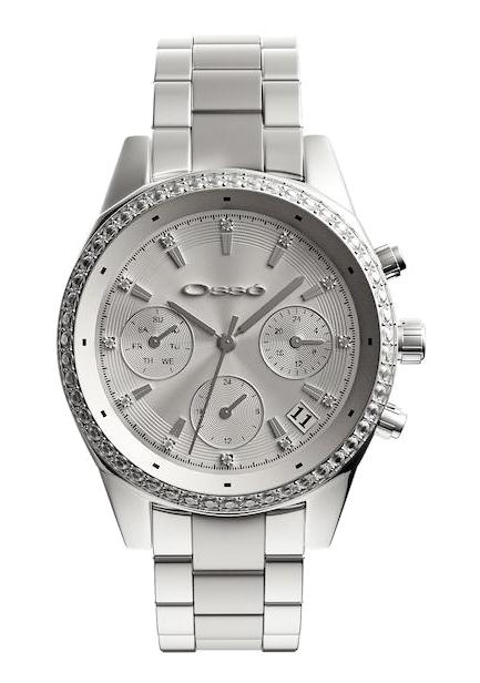 Osse OSW10127 Takvimli 35 mm Gri Çelik Kordon Analog Kadın Kol Saati
