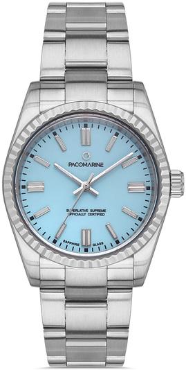 Pacomarine PM.22010.04W 36 mm Gri Çelik Kordon Analog Kadın Kol Saati