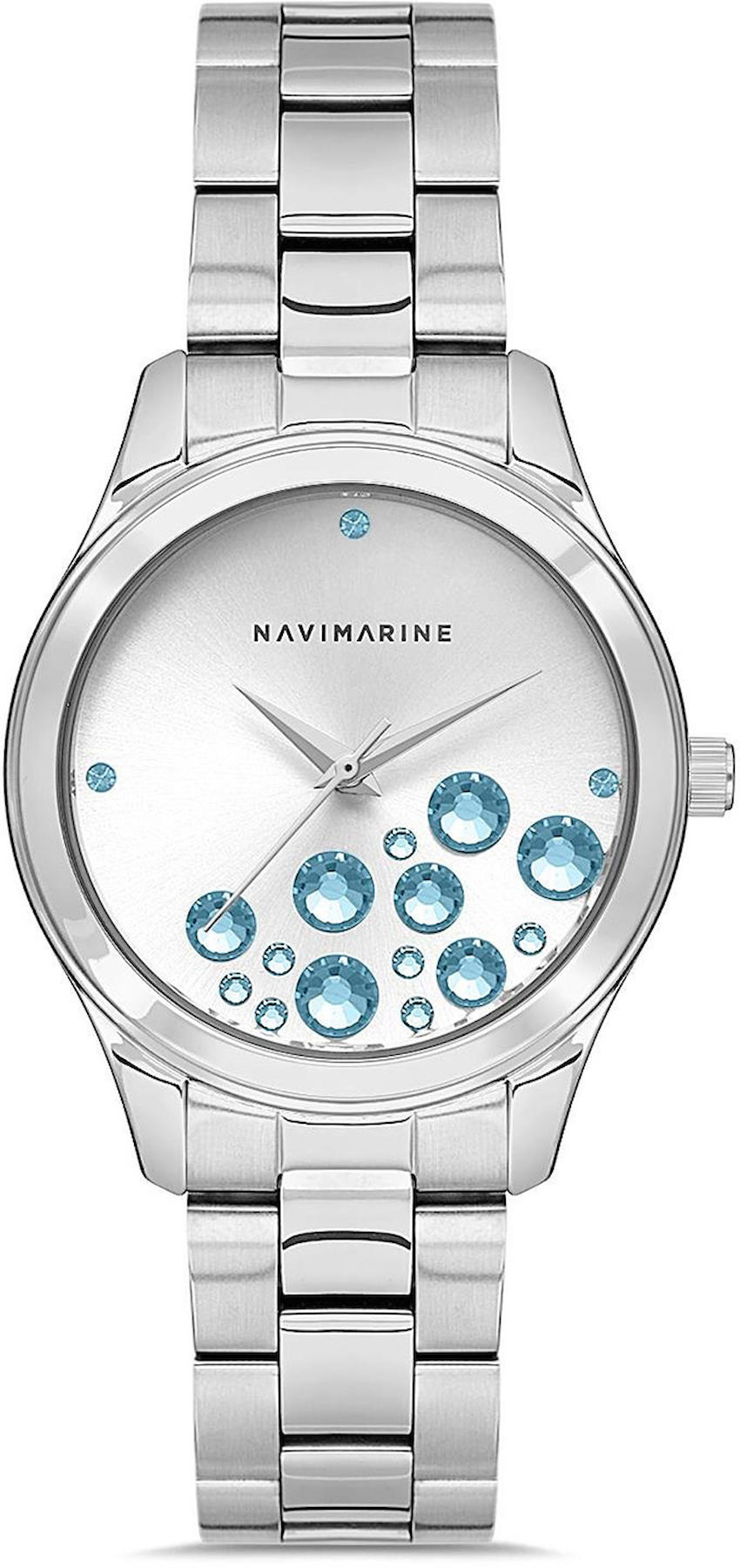 Navimarine NM0021-09 34 mm Gri Çelik Kordon Analog Kadın Kol Saati