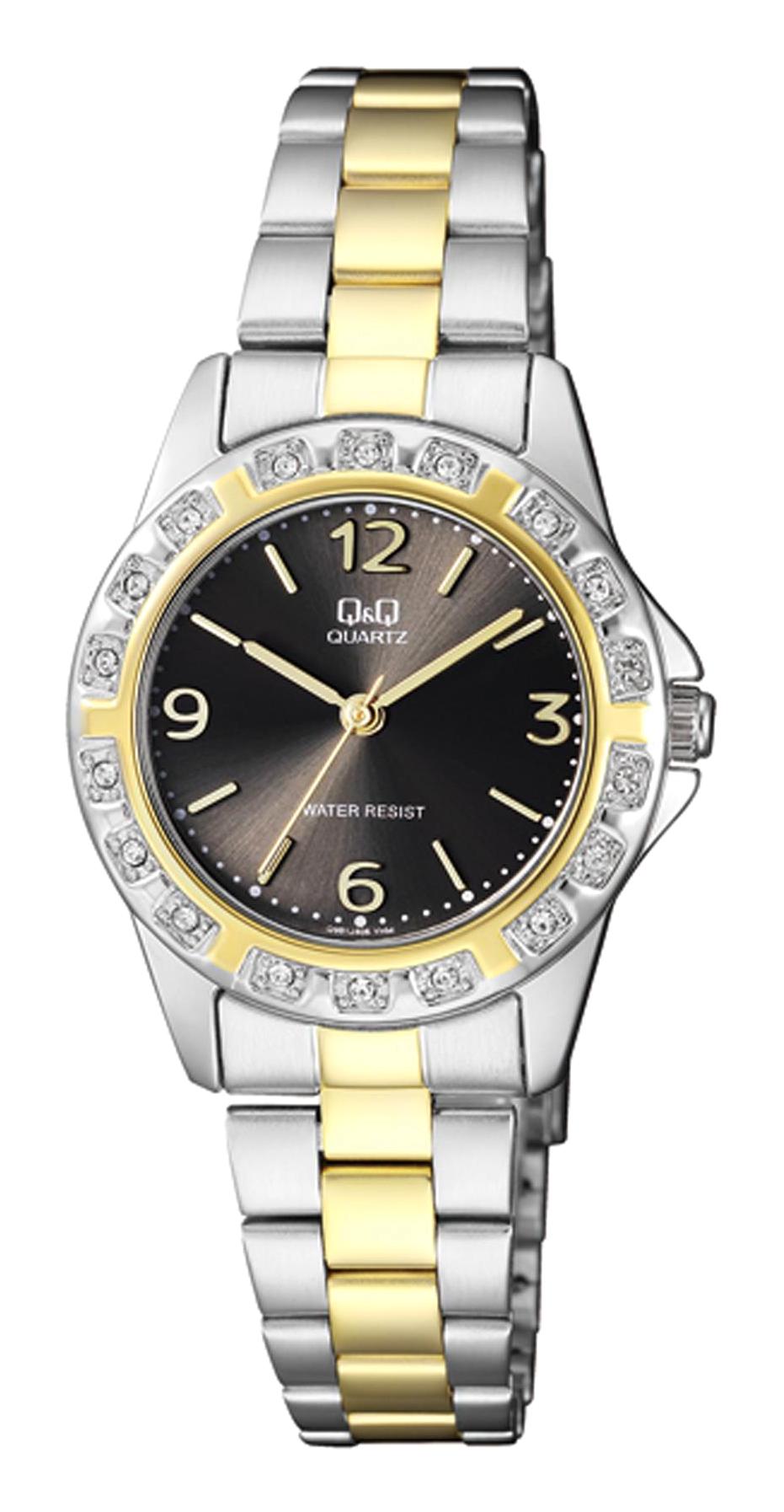 Q&Q 3G920 36 mm Altın-Gri Metal Kordon Analog Kadın Kol Saati