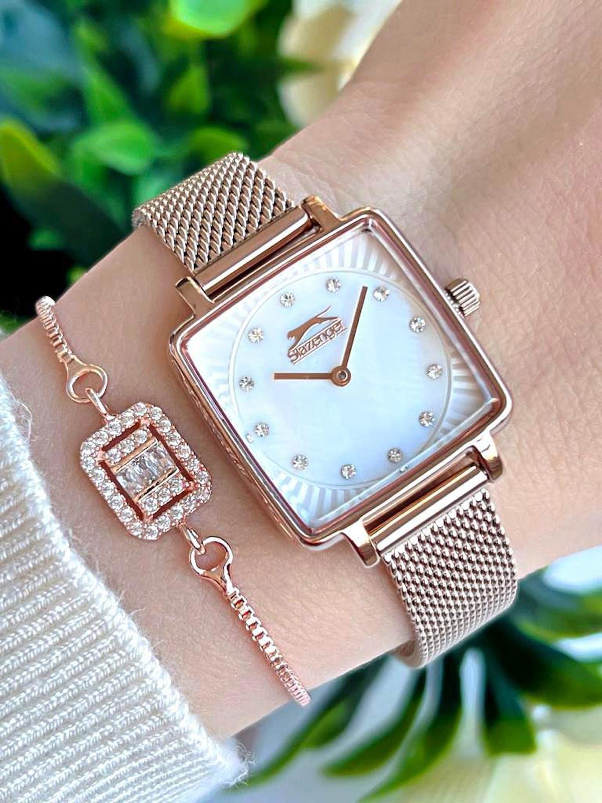 Slazenger SL.9.2255.3.03 36 mm Rose Gold Çelik Kordon Analog Kadın Kol Saati