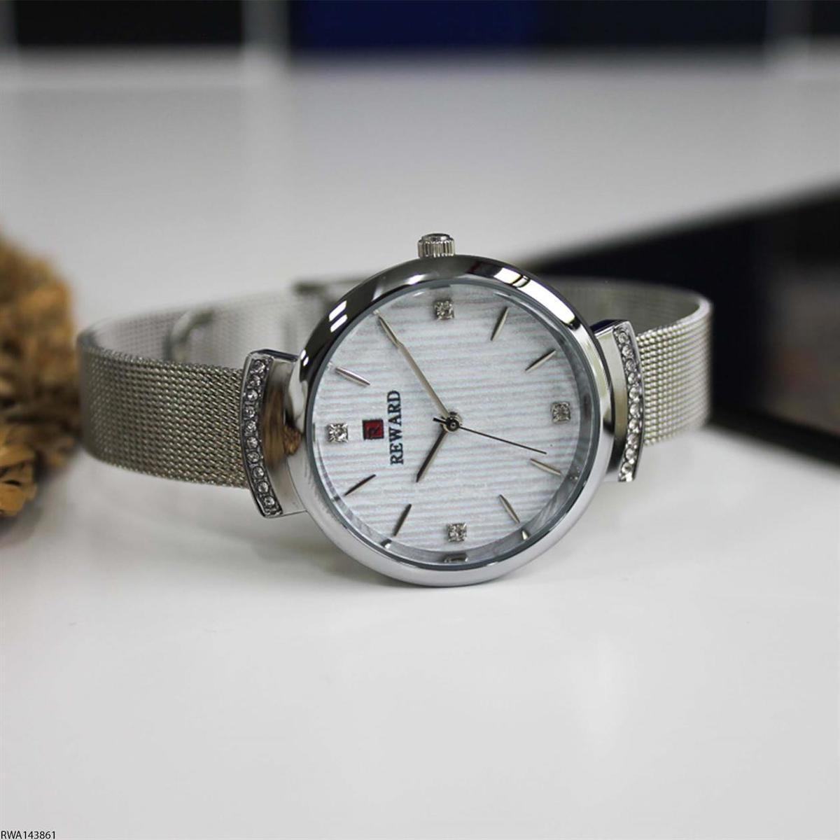 Reward RWA143861 33 mm Gri Çelik Kordon Analog Kadın Kol Saati