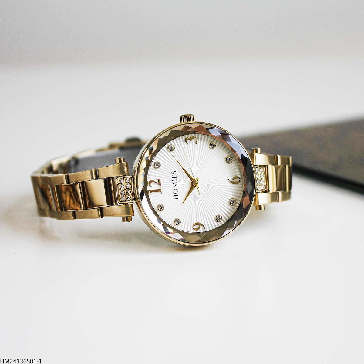 Homies HM24136S01-1 32 mm Altın Çelik Kordon Analog Kadın Kol Saati