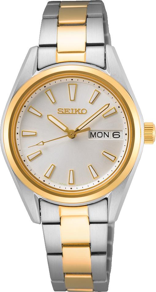 Seiko SUR454P Takvimli 29.8 mm Altın-Gri Çelik Kordon Analog Kadın Kol Saati