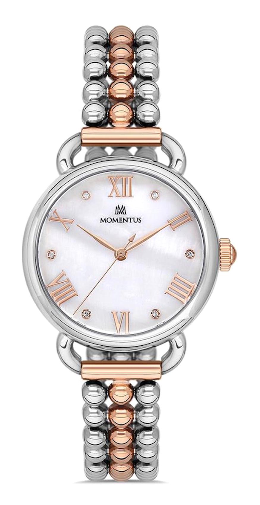 Momentus SW109T-09SR 33 mm Gri-Rose Gold Çelik Kordon Analog Kadın Kol Saati