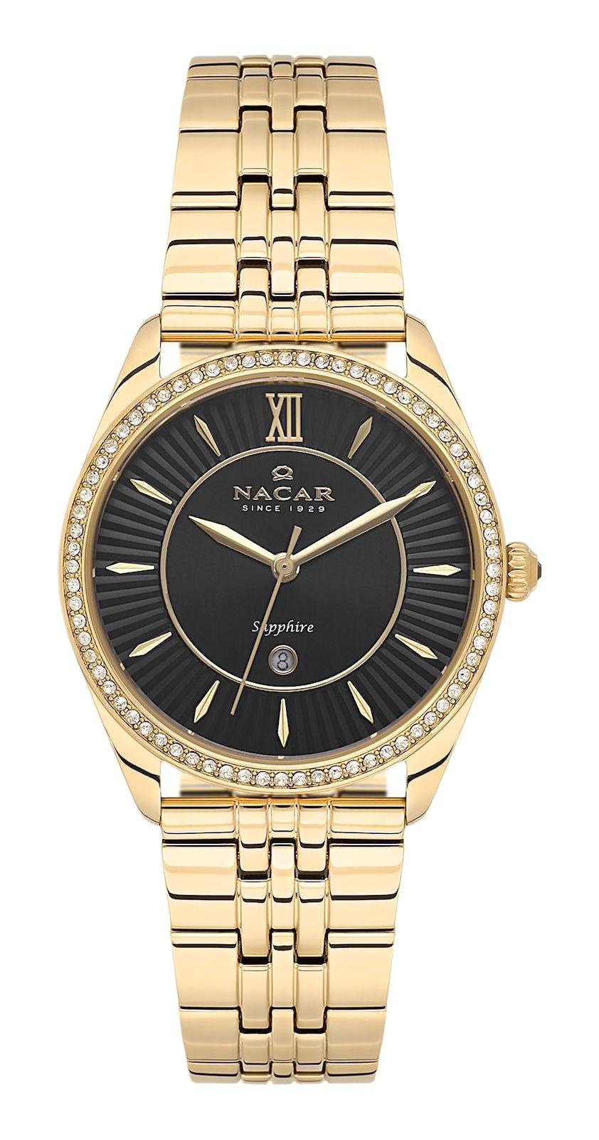 Nacar 3439B677-DBMS Takvimli 33 mm Gri Metal Kordon Analog Kadın Kol Saati