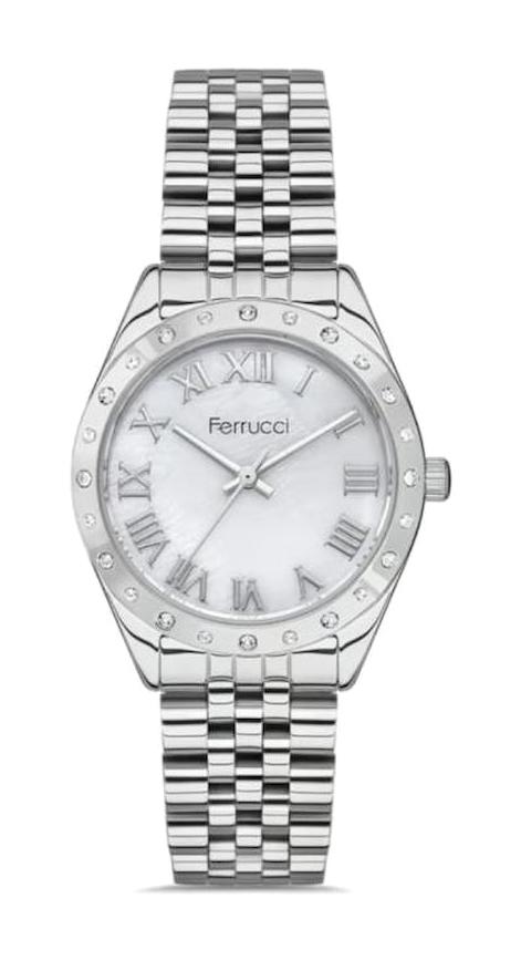 Ferrucci FC.1222.10800M.01 32 mm Gri Çelik Kordon Analog Kadın Kol Saati