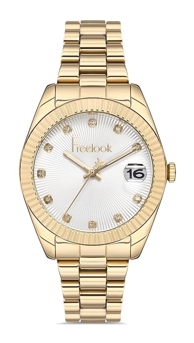 Freelook FL.1.10219.2 36 mm Altın Çelik Kordon Analog Kadın Kol Saati