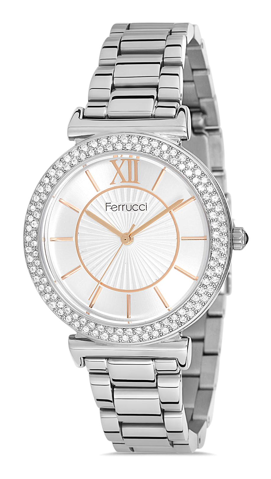 Ferrucci FFQ111614.A10 35 mm Gri Metal Kordon Analog Kadın Kol Saati