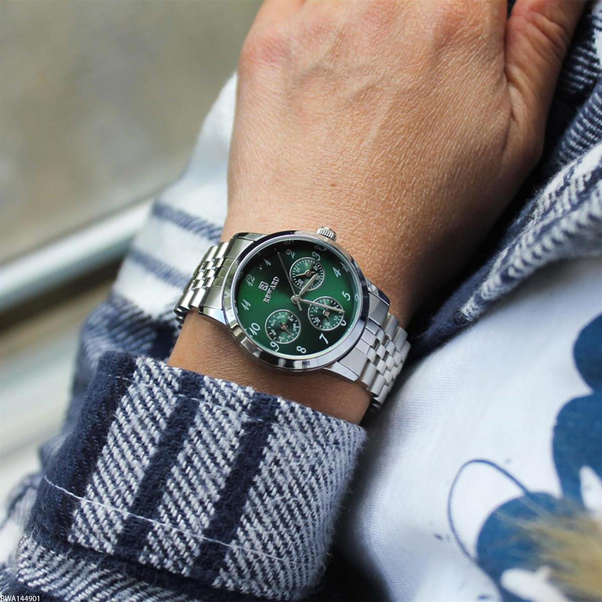 Reward RWA144901 Takvimli 34 mm Gri Çelik Kordon Analog Kadın Kol Saati