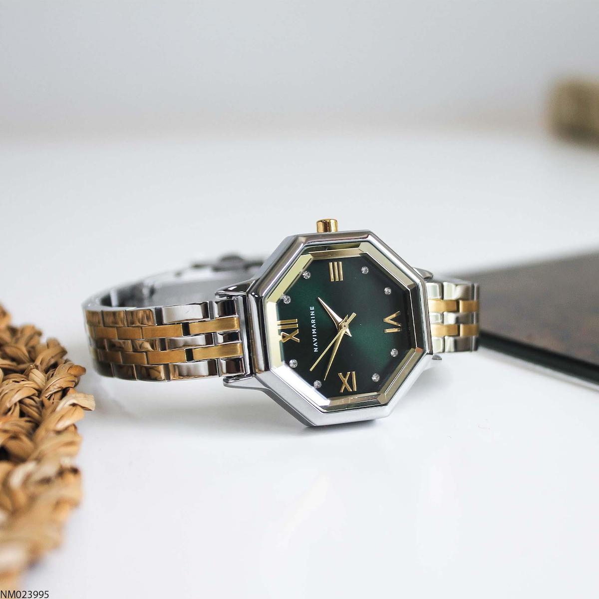 Navimarine NM023995 31 mm Altın-Gri Çelik Kordon Analog Kadın Kol Saati