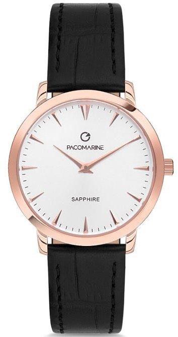 Pacomarine PM.19004.03 33 mm Siyah Deri Kordon Analog Kadın Kol Saati