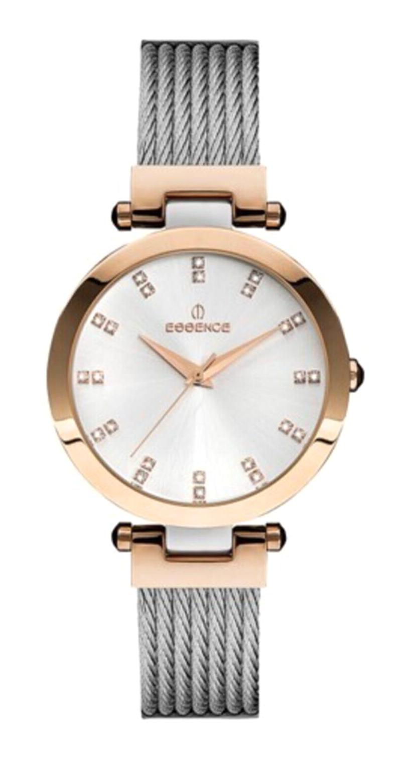 Essence ES6676FE.530 35 mm Gri Çelik-Hasır Kordon Analog Kadın Kol Saati