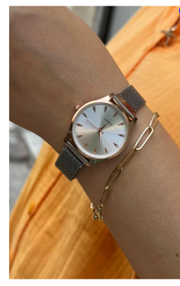 Laydi.Mo 28 mm Gri Hasır Kordon Analog Kadın Kol Saati