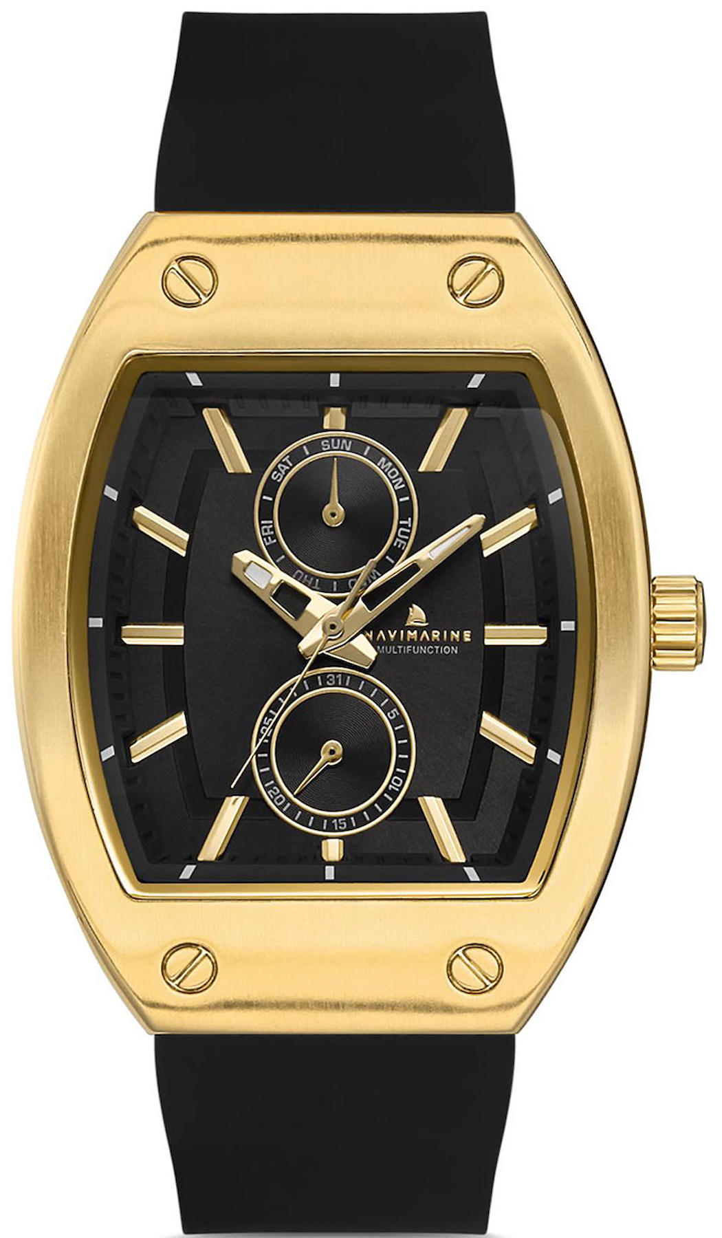 Navimarine NM136-04 Takvimli 34 mm Siyah Deri Kordon Analog Kadın Kol Saati