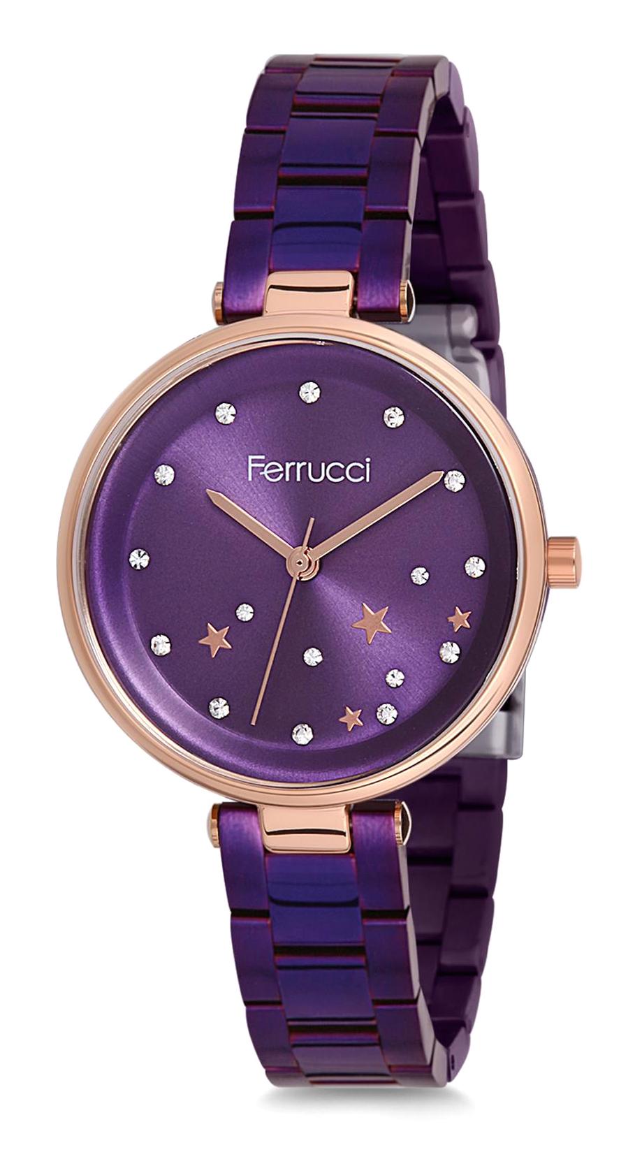 Ferrucci 9FM685 38 mm Mor Metal Kordon Analog Kadın Kol Saati
