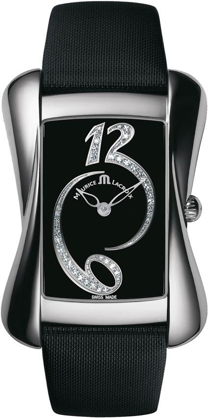 Maurice Lacroix DV5012-SS001-350 36 mm Siyah Deri Kordon Analog Kadın Kol Saati
