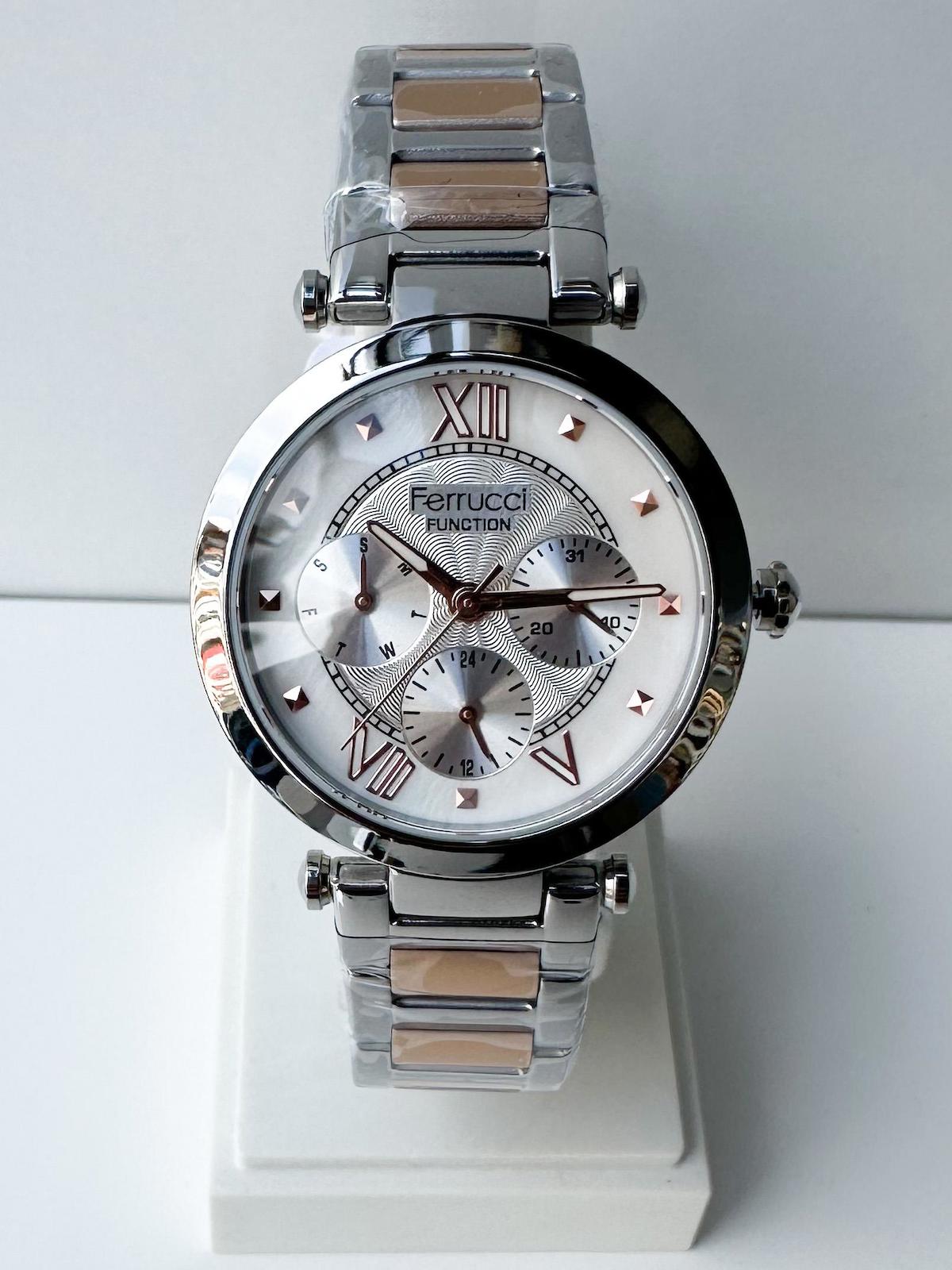 Ferrucci FRC.LMG.13057FM.02 Takvimli 35 mm Gri-Rose Gold Çelik Kordon Analog Kadın Kol Saati