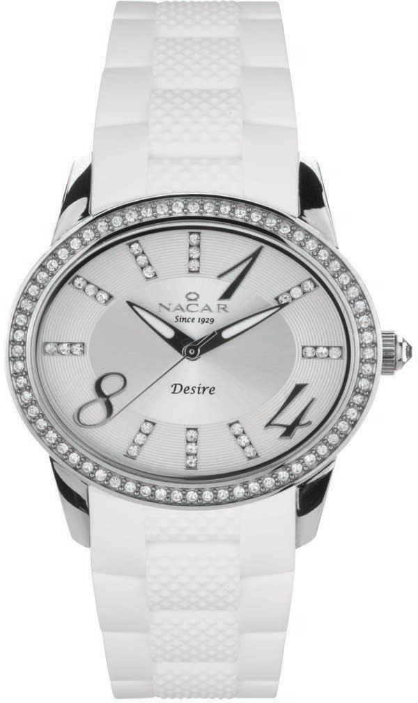 Nacar 12-3921507-ASS11 37 mm Beyaz Silikon Kordon Analog Kadın Kol Saati