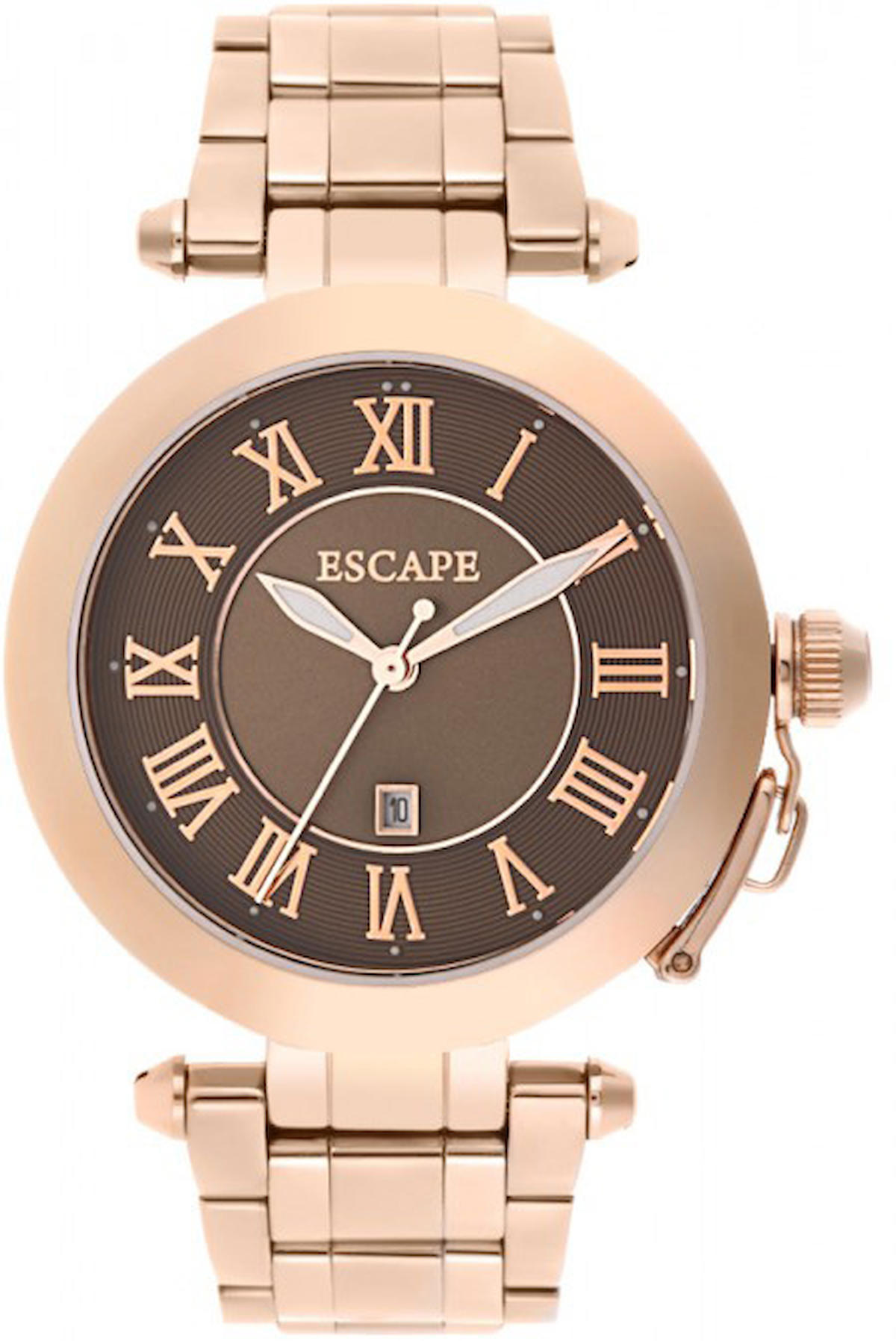 Escape EC1084-106 Takvimli 39 mm Rose Gold Çelik Kordon Analog Kadın Kol Saati
